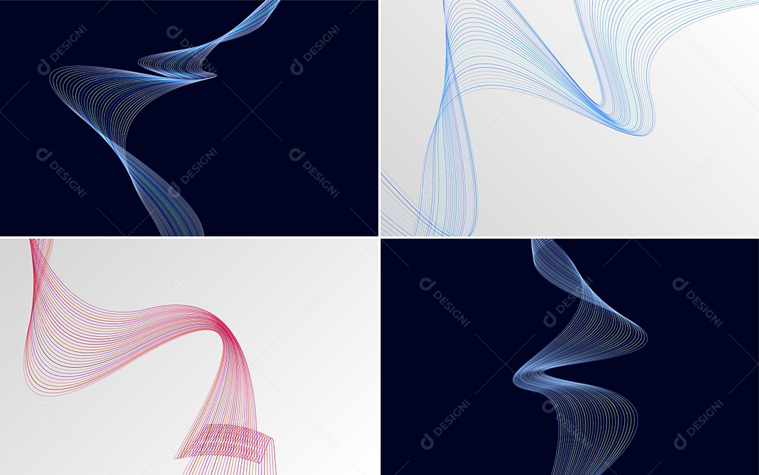 Conjunto de Padrões Geométricos de Linhas Vetor EPS