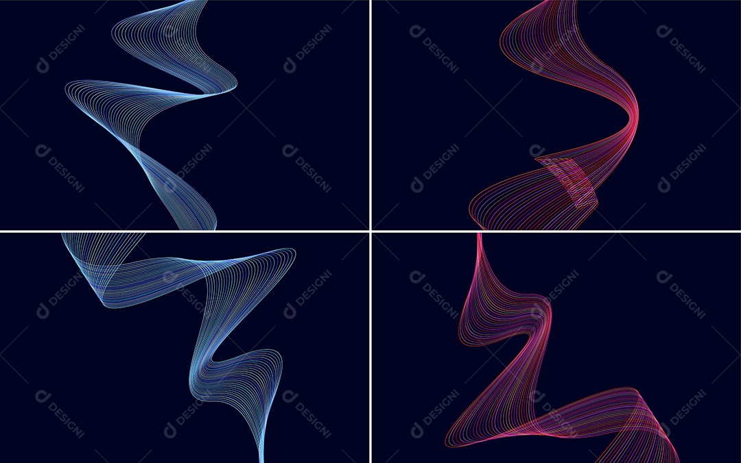 Conjunto de Padrões Geométricos de Linhas Vetor EPS