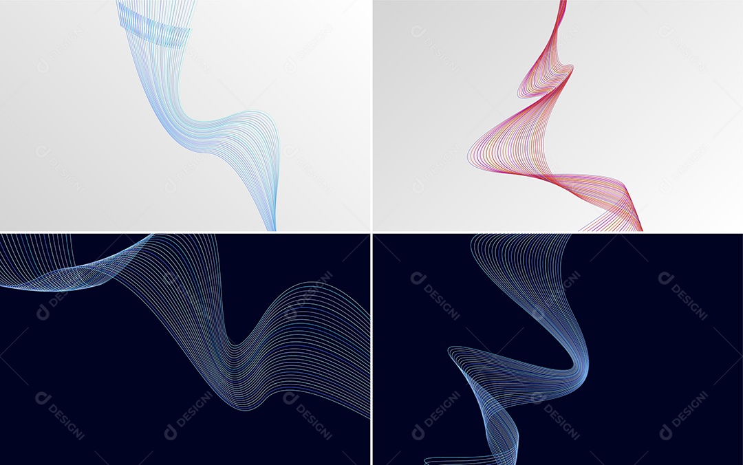 Conjunto de Padrões Geométricos de Linhas Vetor EPS