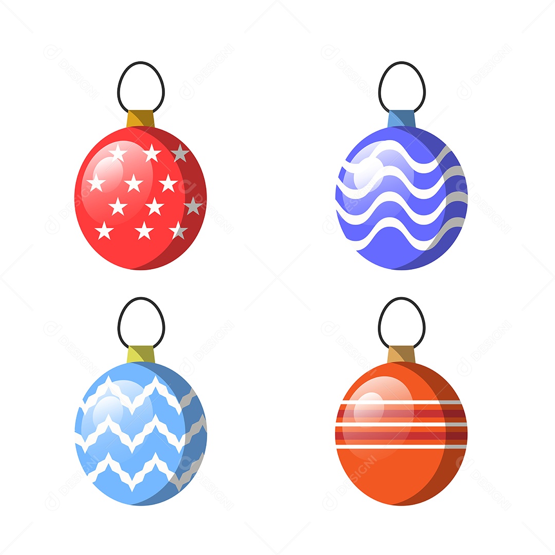 Ilustração de Bolas de Natal Vetor EPS Editável