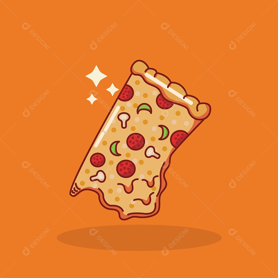Ilustração de Pedaço de Pizza Vetor EPS Editável