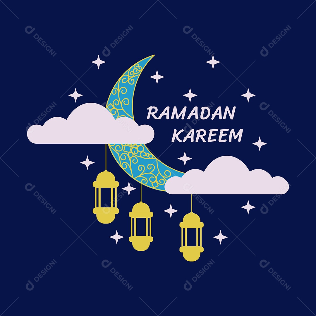 Saudação Ramadan Kareem EPS Editável