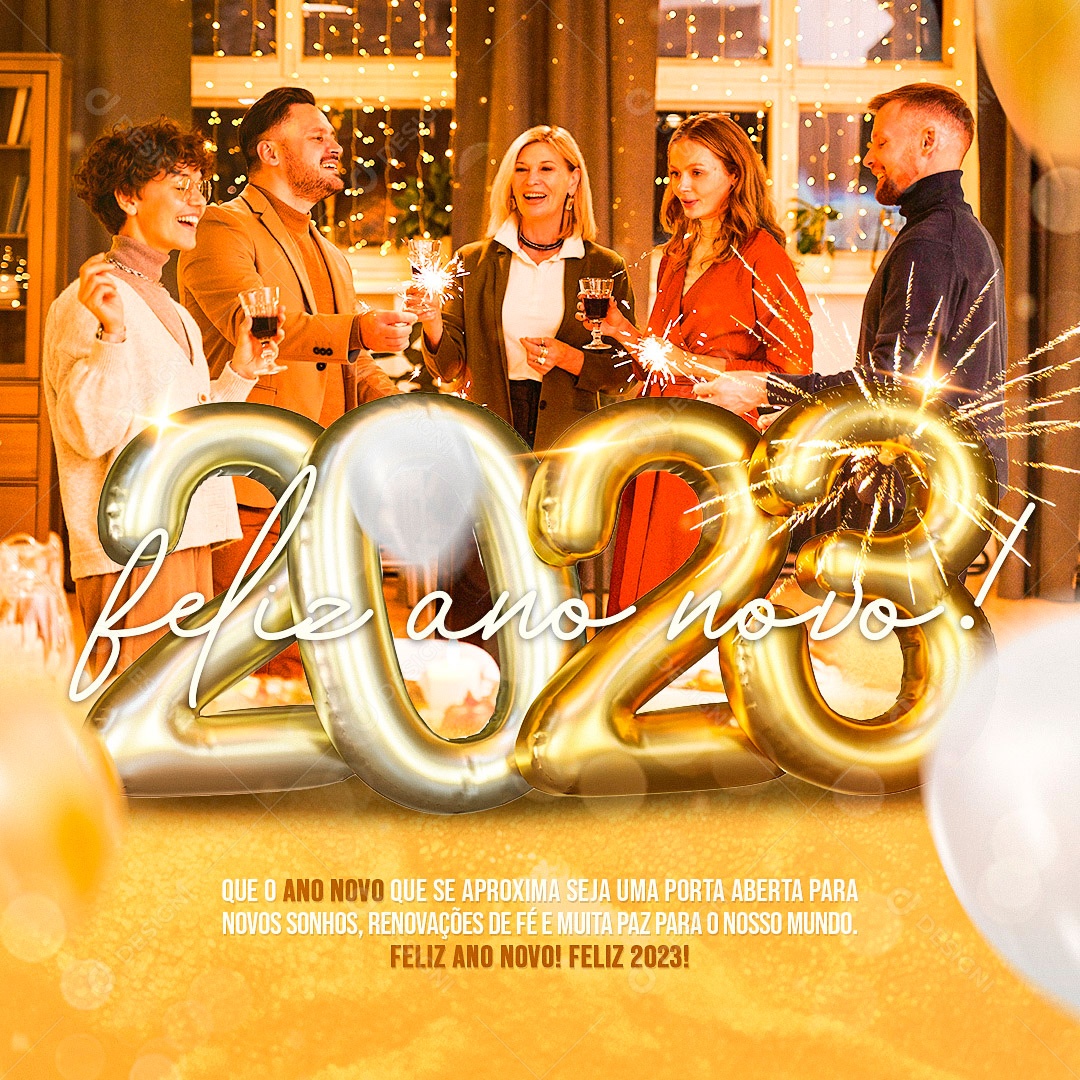 Post Feliz Ano Novo PSD Social Media PSD Editável