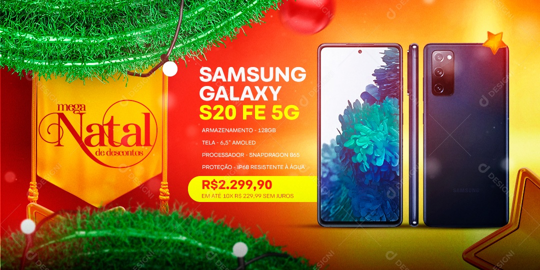 Banner Samsung Galaxy S20 FE Loja de Celulares Social Media PSD Editável