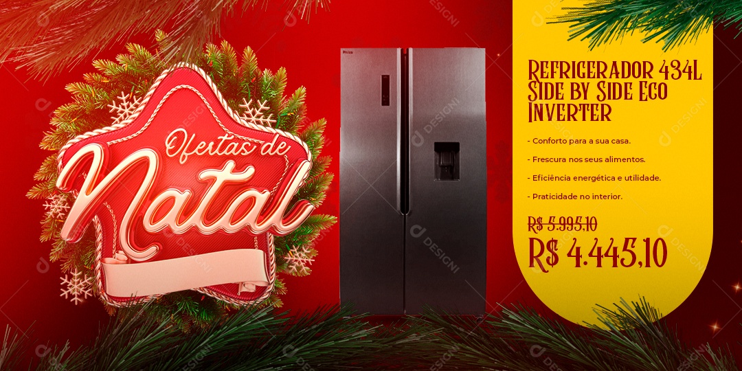 Banner Refrigerador 489Ml  4.445,10 Eletrodomésticos  Social Media PSD Editável
