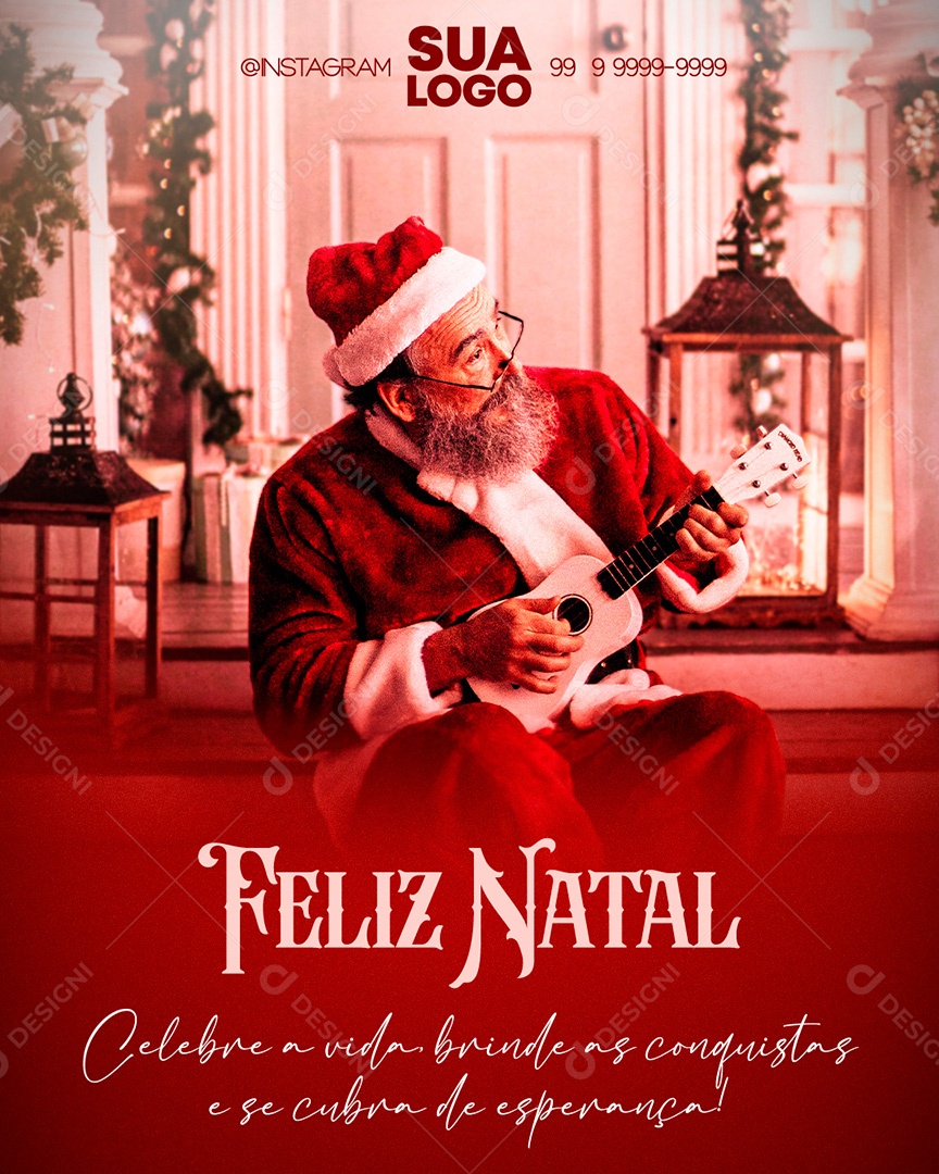 Post Feliz Natal Social Media PSD Editável