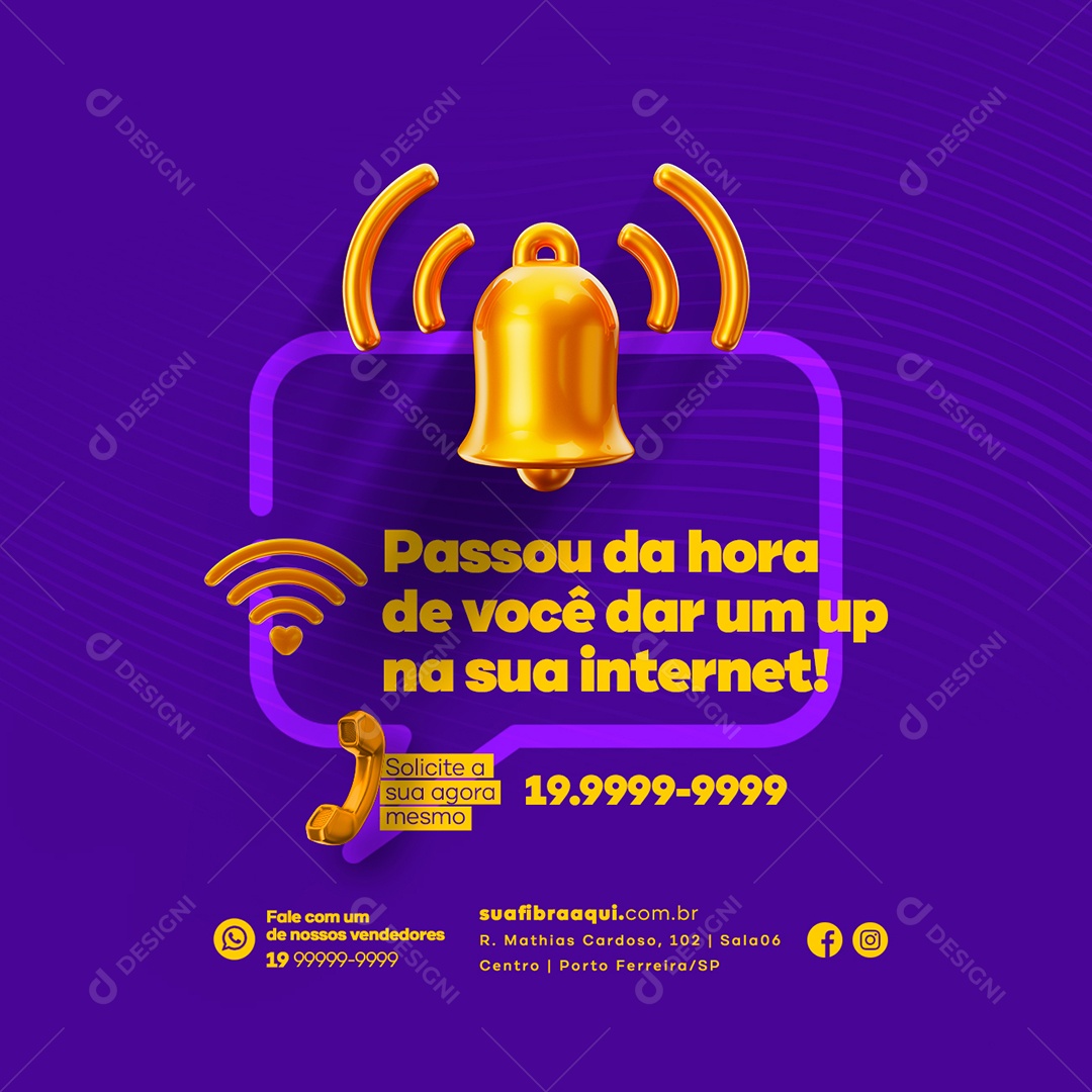 Passou da Hora de Você Dar um Up Provedor de Internet Social Media PSD Editável