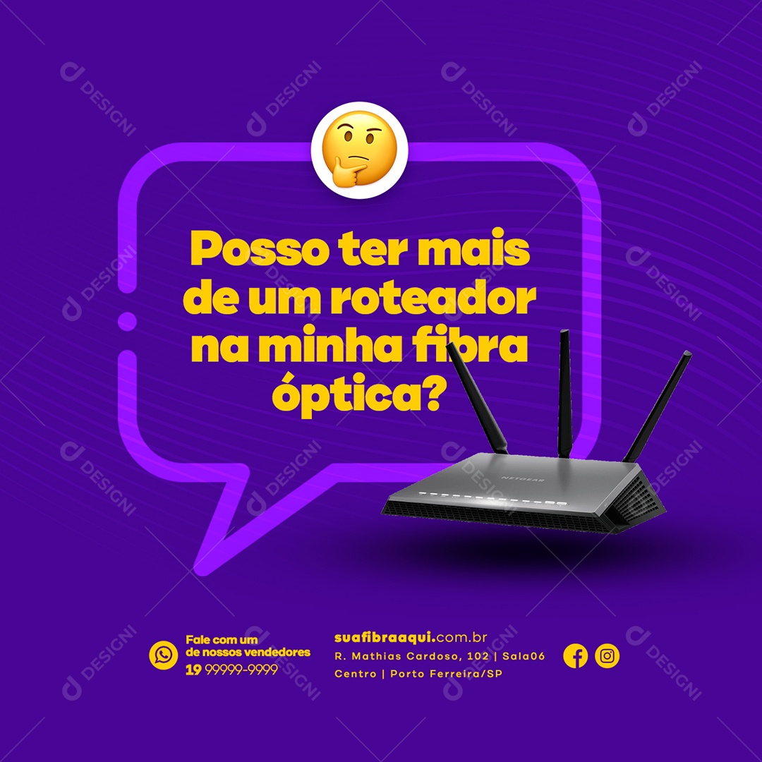 Posso ter Mais de Um Roteador na Minha Fibra Óptica Provedor de Internet Social Media PSD Editável