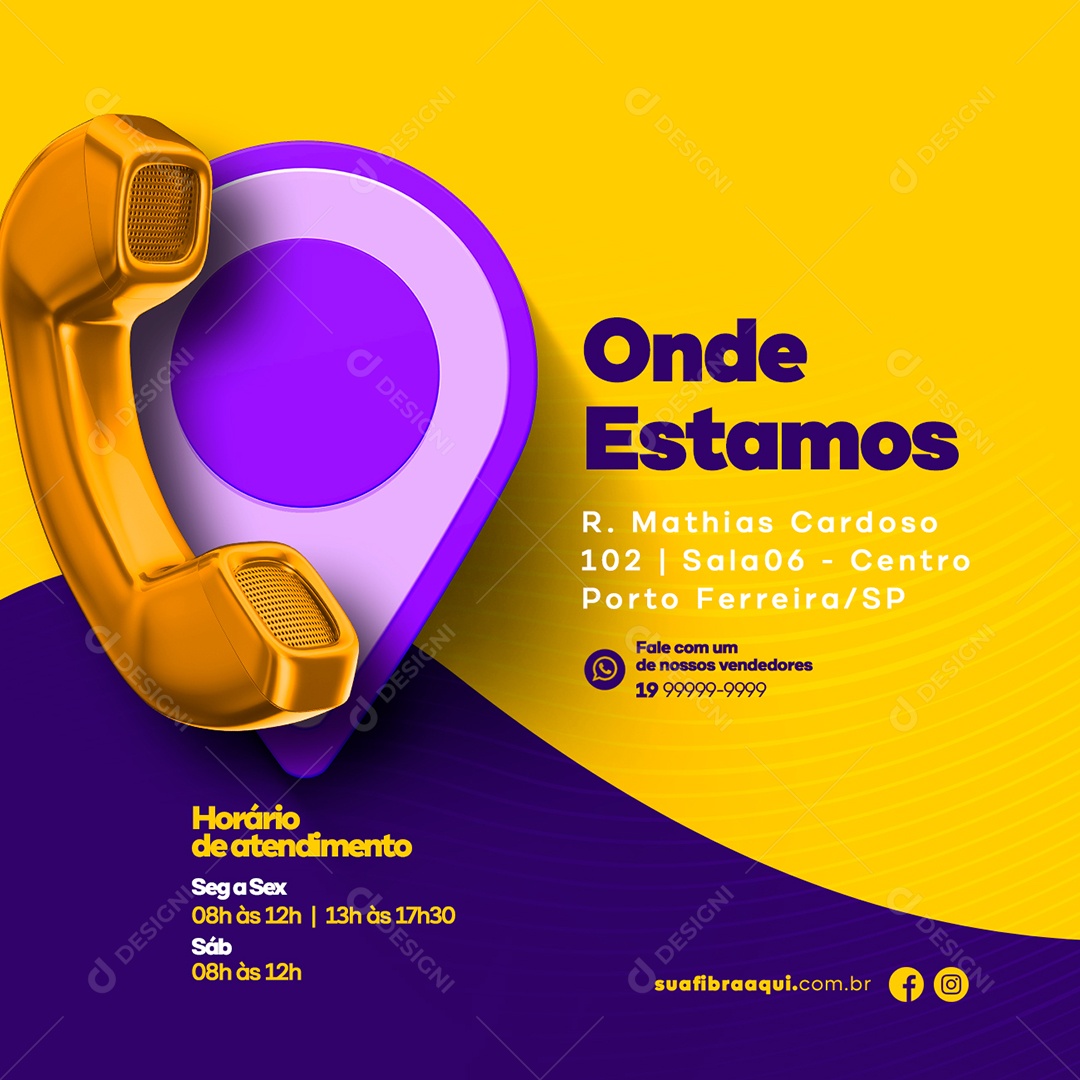 Onde Estamos Provedor de Internet Social Media PSD Editável