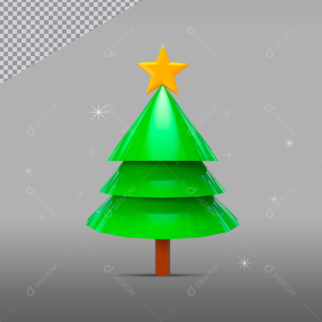 Elemento de Natal Árvore de Natal 3D PSD Para Composição