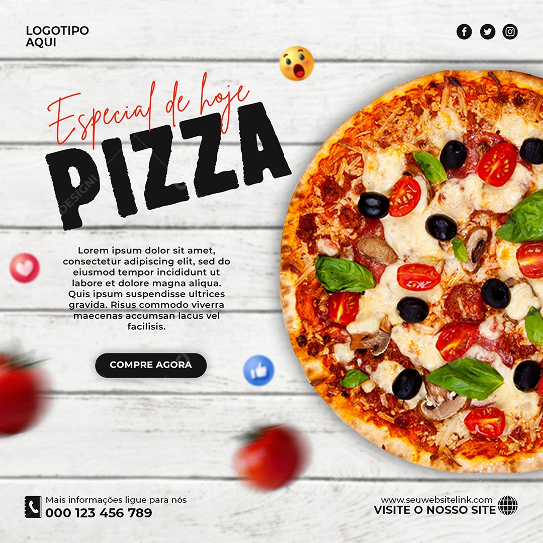 Especial de Hoje Pizza Social Media PSD Editável