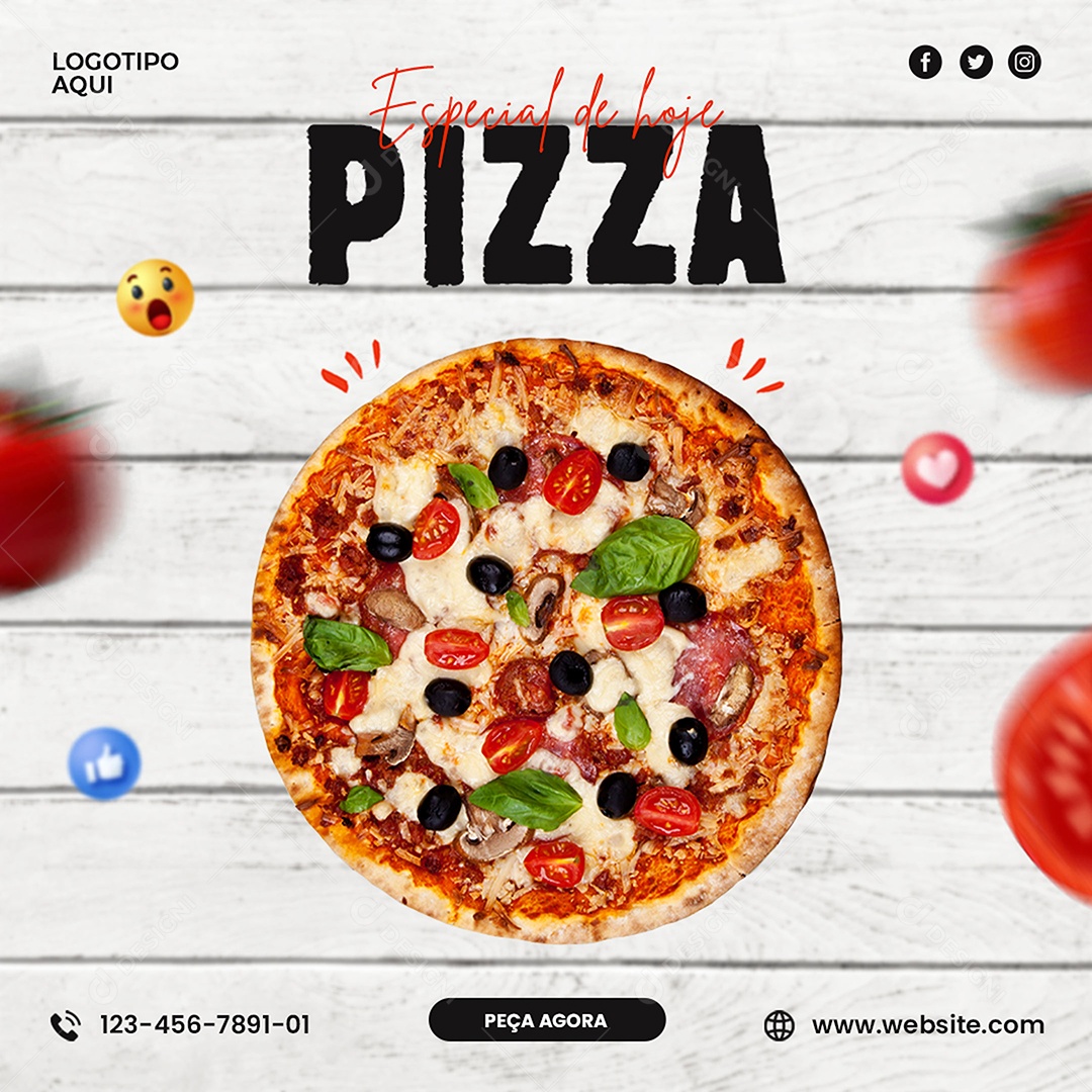Especial de Hoje Pizza Social Media PSD Editável