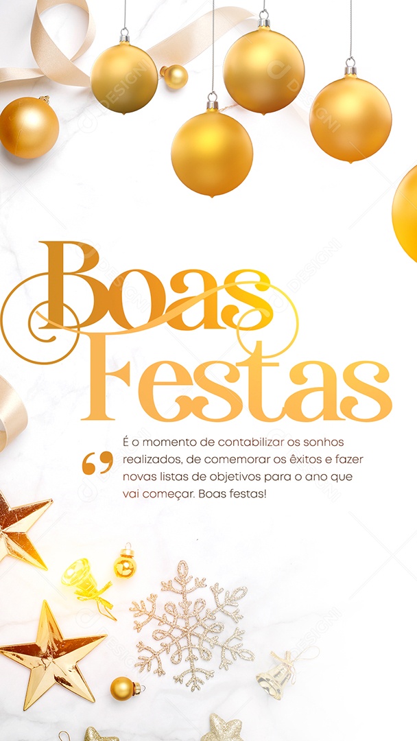 Story É o Momento de Contalibilizar os Sonhos Boas Festas Ano Novo Social Media PSD Editável