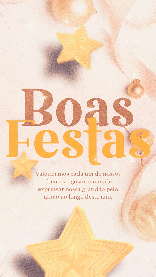 Story Valorizamos cada um de Nossos Clientes Boas Festas Ano Novo Social Media PSD Editável