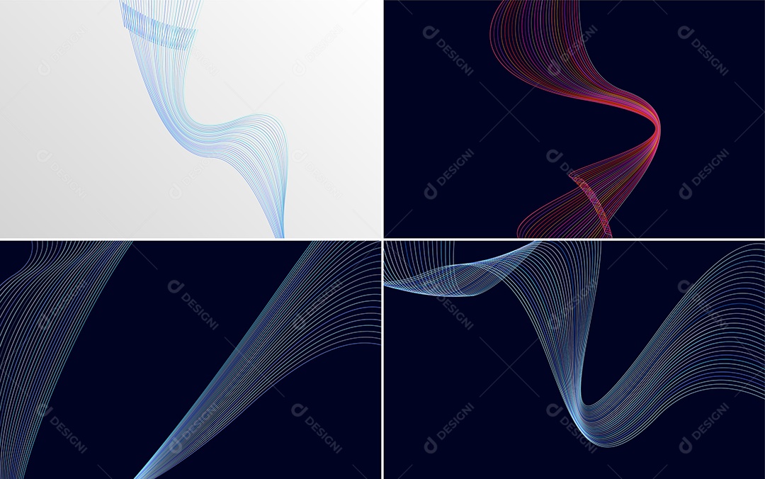 Ondas Sonoras Coloridas Dinâmicas De Linhas Mínimas Vetor EPS