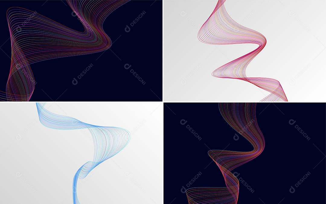 Ondas Sonoras Coloridas Dinâmicas De Linhas Mínimas Vetor EPS