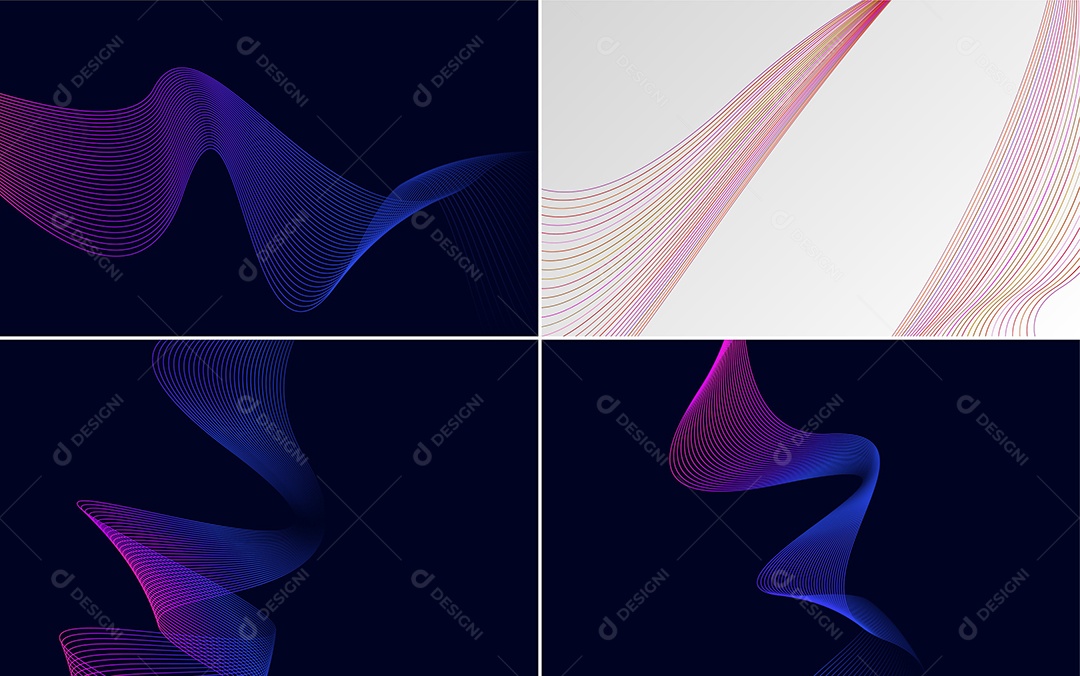 Ondas Sonoras Coloridas Dinâmicas De Linhas Mínimas Vetor EPS