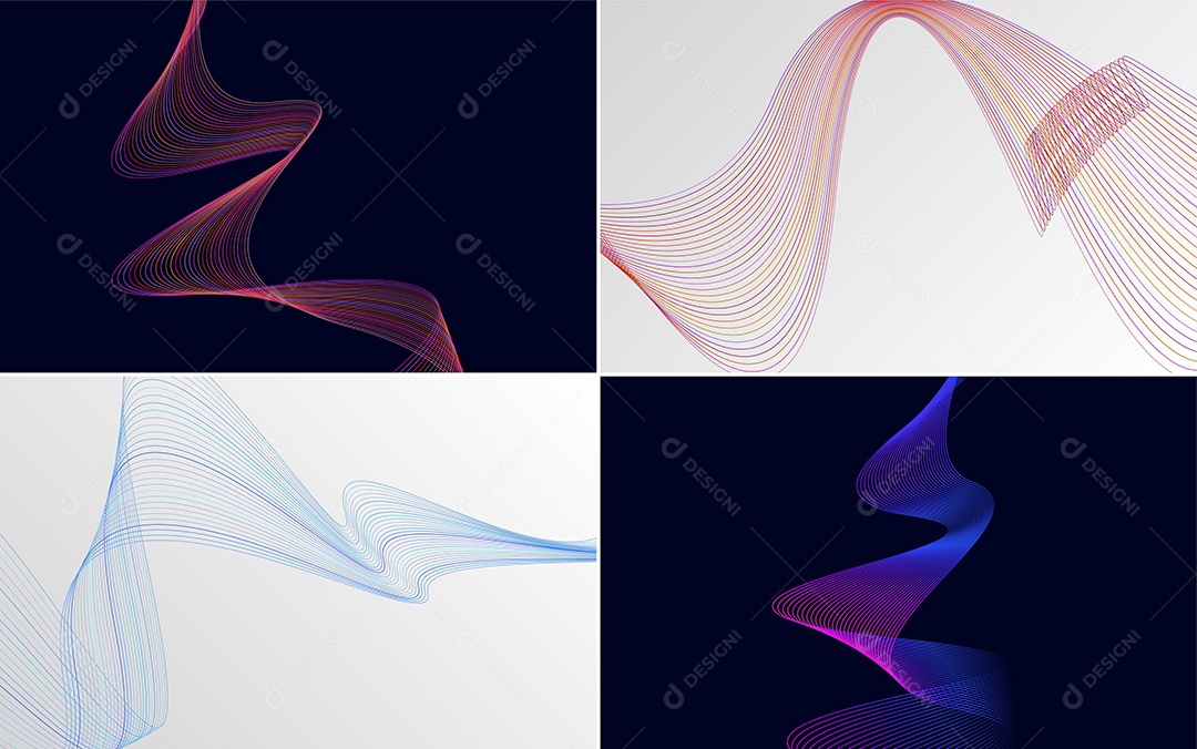 Ondas Sonoras Coloridas Dinâmicas De Linhas Mínimas Vetor EPS
