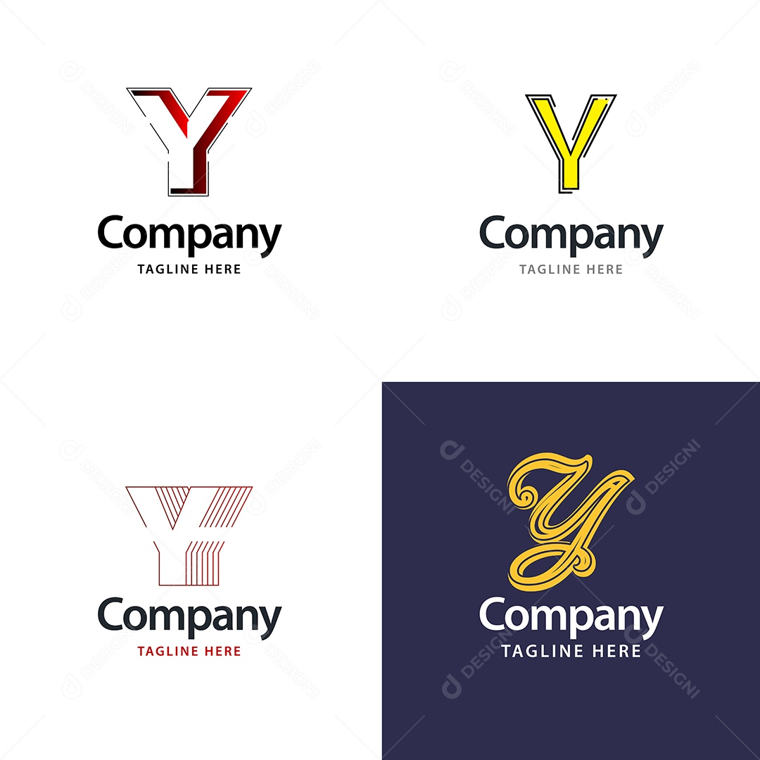 Logo Y Personalizada Logotipos Modernos Vetor EPS