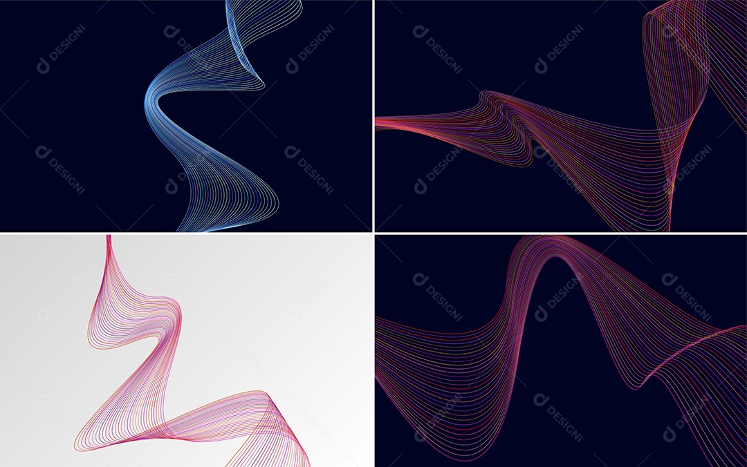Ondas Sonoras Coloridas Dinâmicas De Linhas Mínimas Vetor EPS