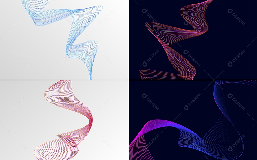 Ondas Sonoras Coloridas Dinâmicas De Linhas Mínimas Vetor EPS