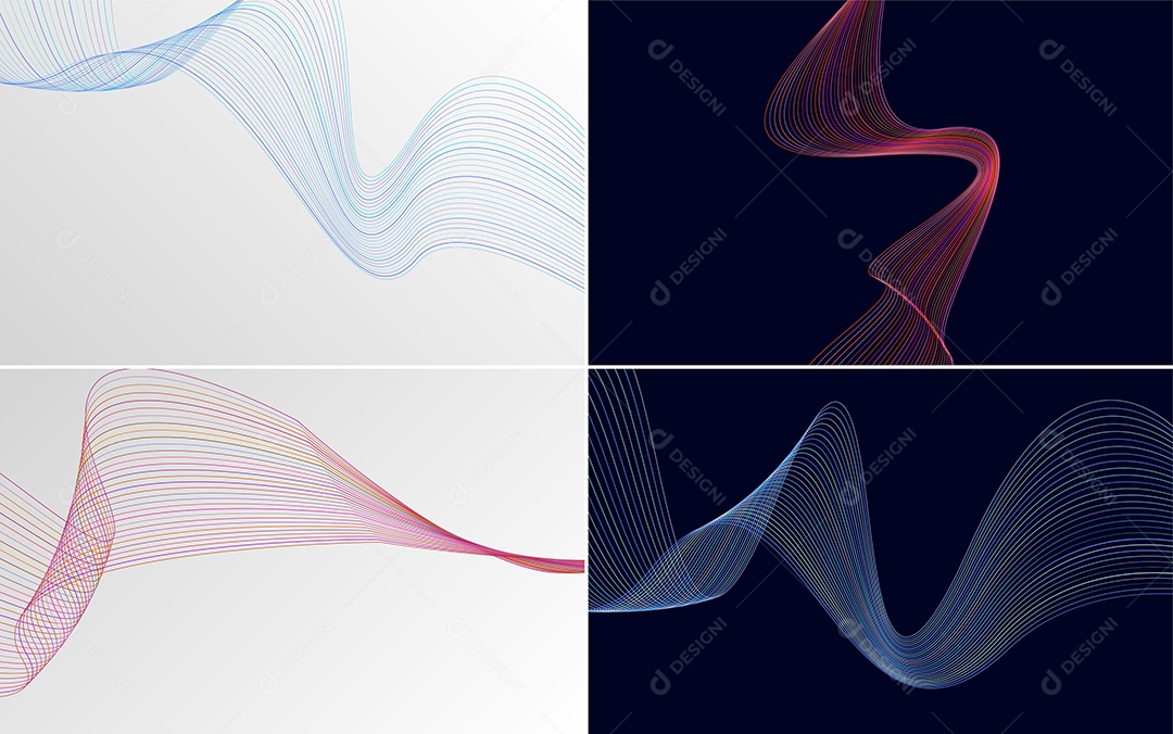 Ondas Sonoras Coloridas Dinâmicas De Linhas Mínimas Vetor EPS