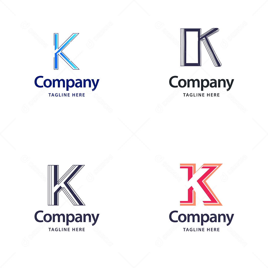 Logo K Personalizada Logotipos Modernos Vetor EPS