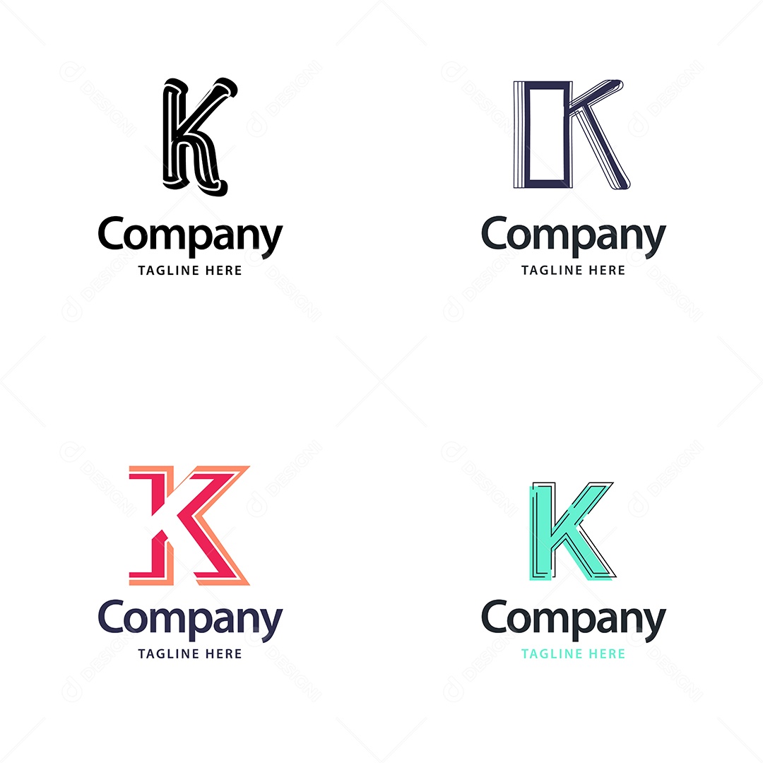 Logo K Personalizada Logotipos Modernos Vetor EPS
