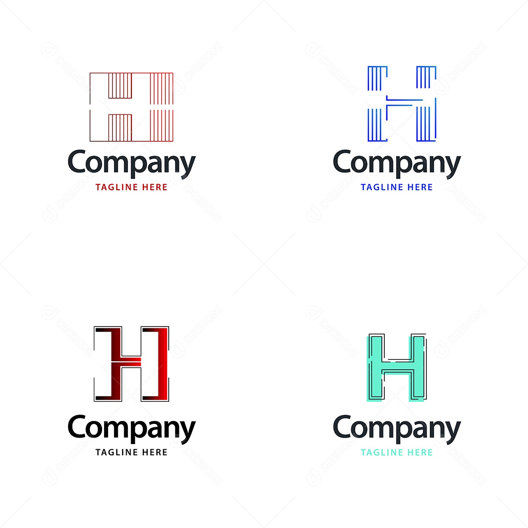 Logo H Personalizada Logotipos Modernos Vetor EPS