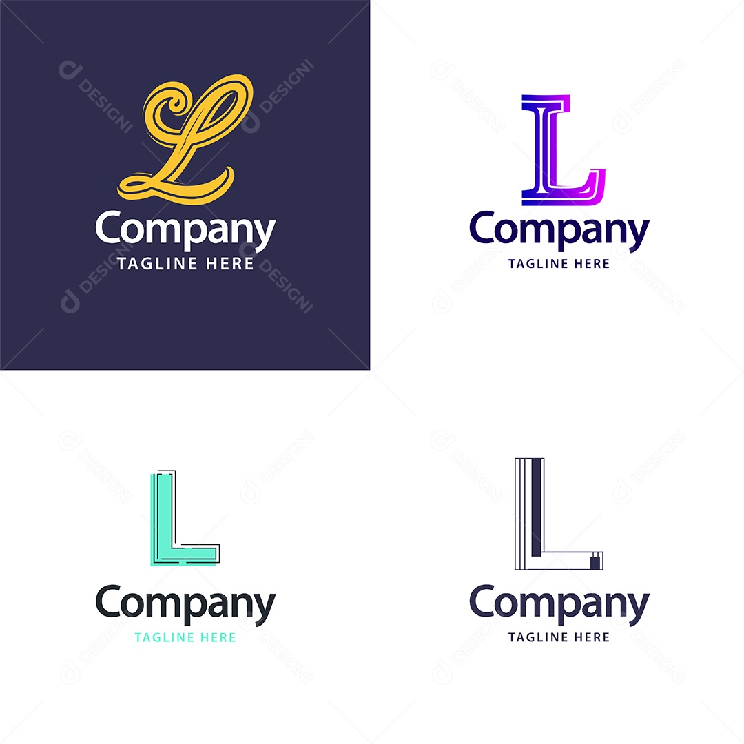 Logo L Personalizada Logotipos Modernos Vetor EPS