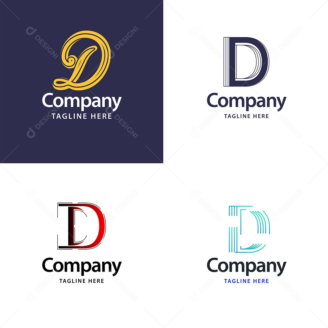 Logo D Personalizada Logotipos Modernos Vetor EPS