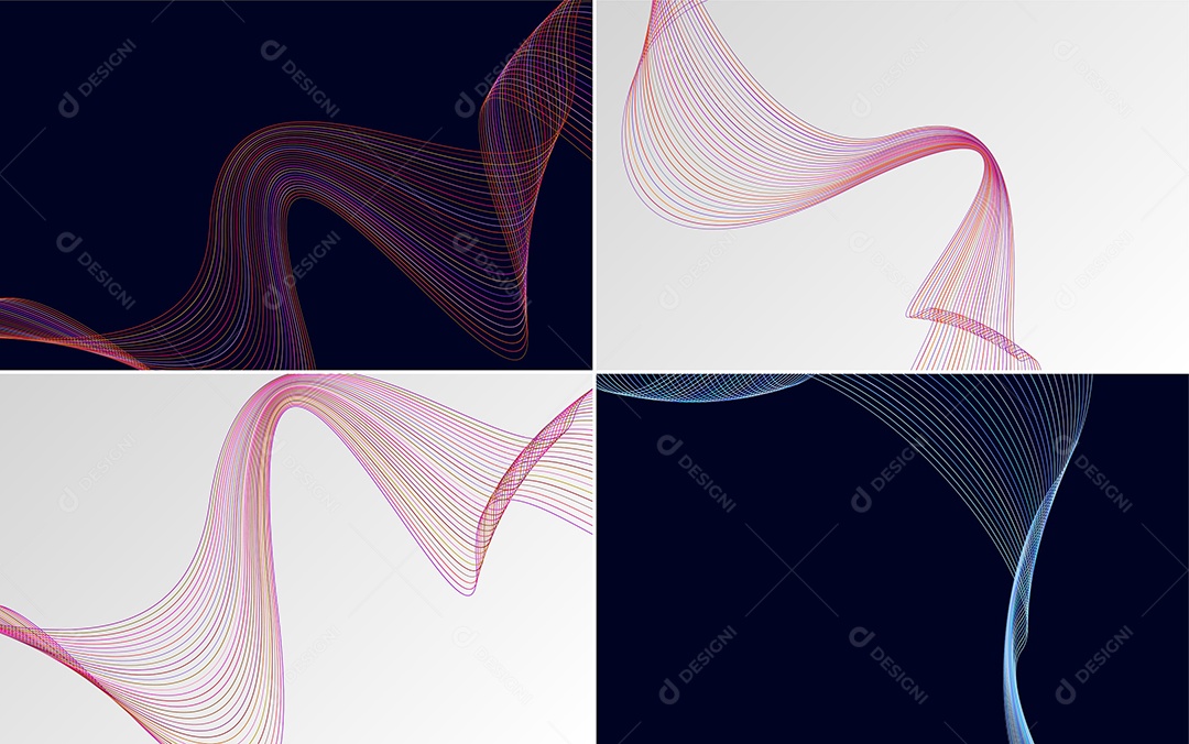 Ondas Sonoras Coloridas Dinâmicas De Linhas Mínimas Vetor EPS