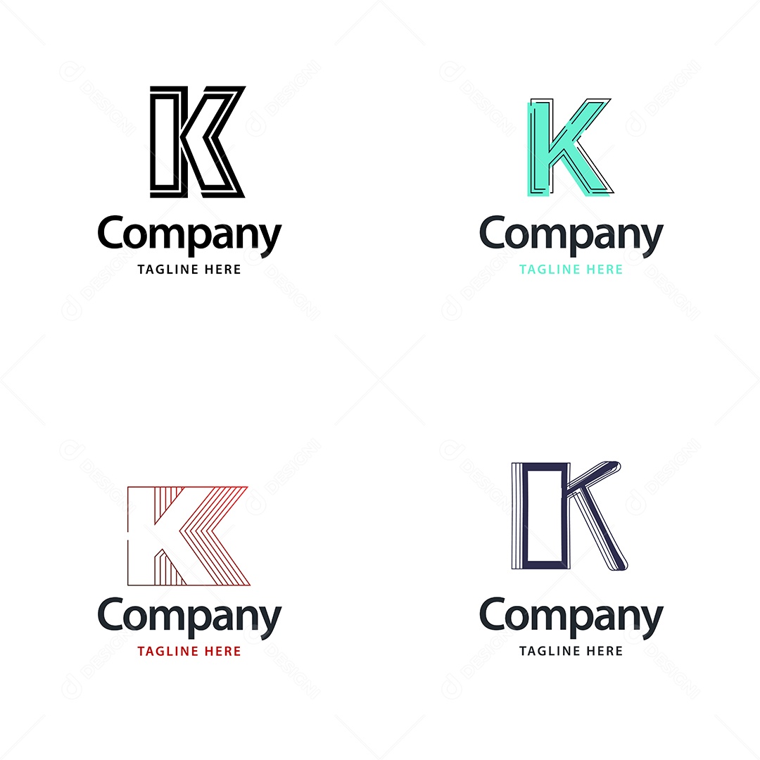 Logo K Logotipos Modernos Vetor EPS
