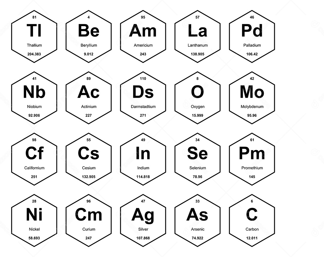 Tabela Periódica Ícones Vetor EPS