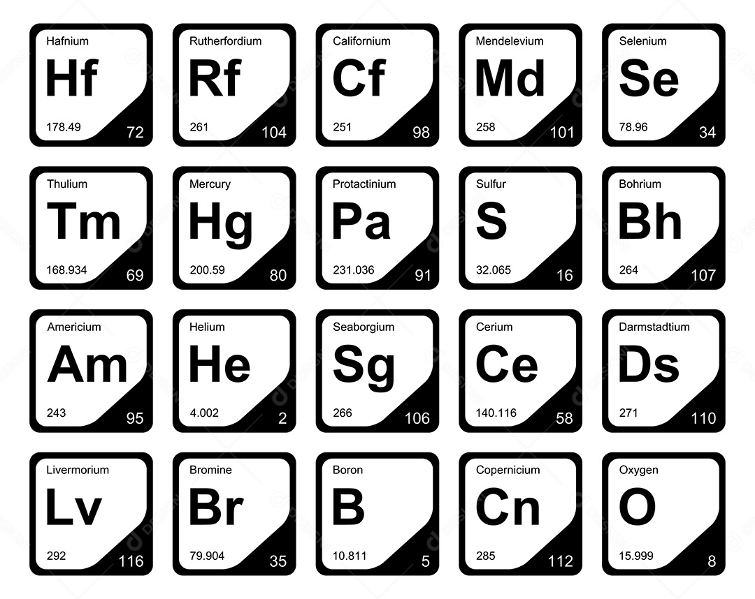 Tabela Periódica Ícones Vetor EPS