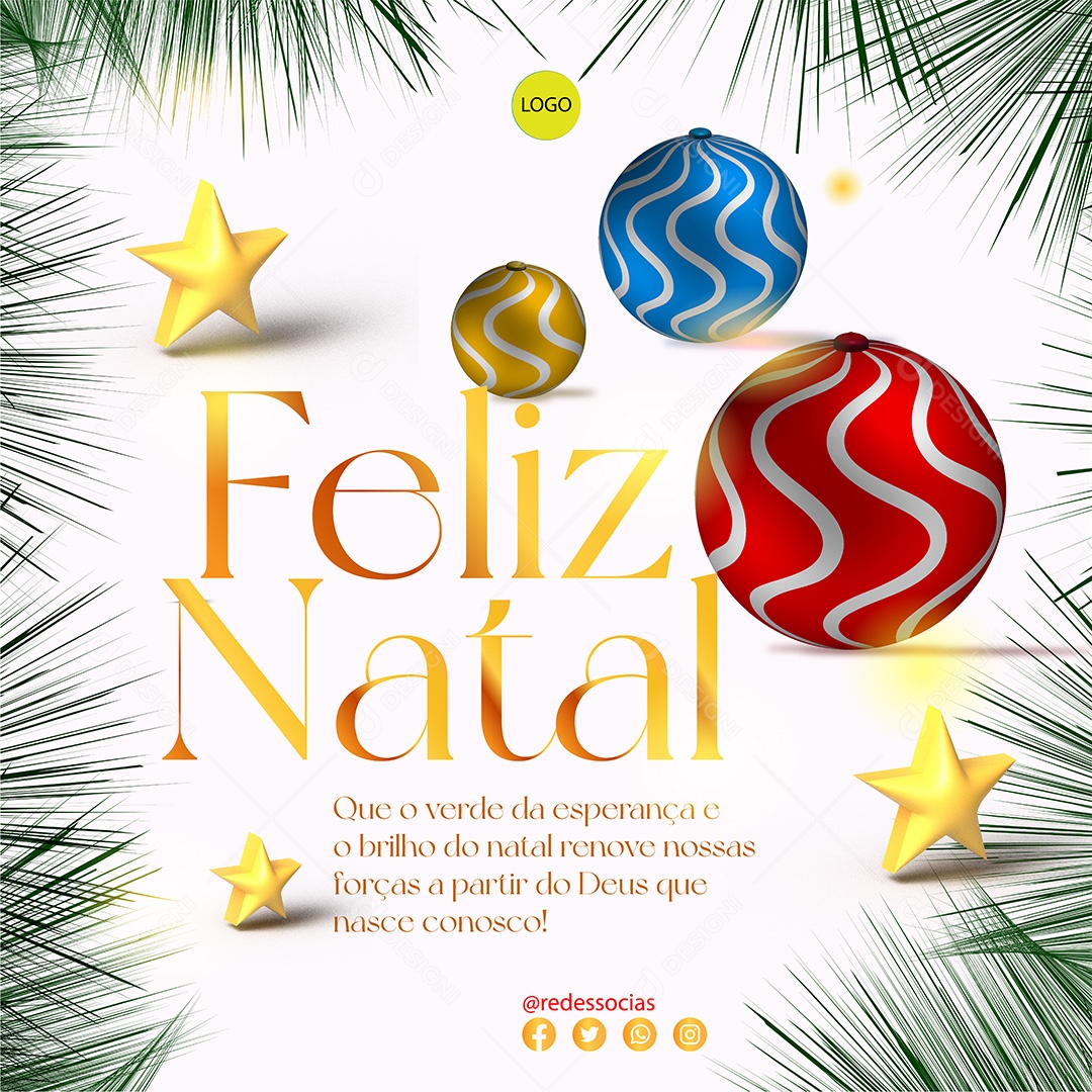 Post Feliz Natal Social Media EPS Editável