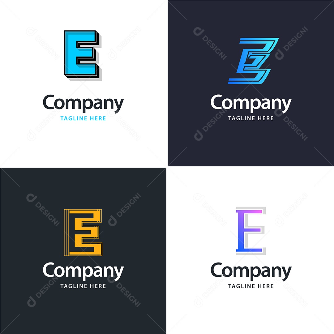 Logo E Logotipos Modernos Vetor EPS