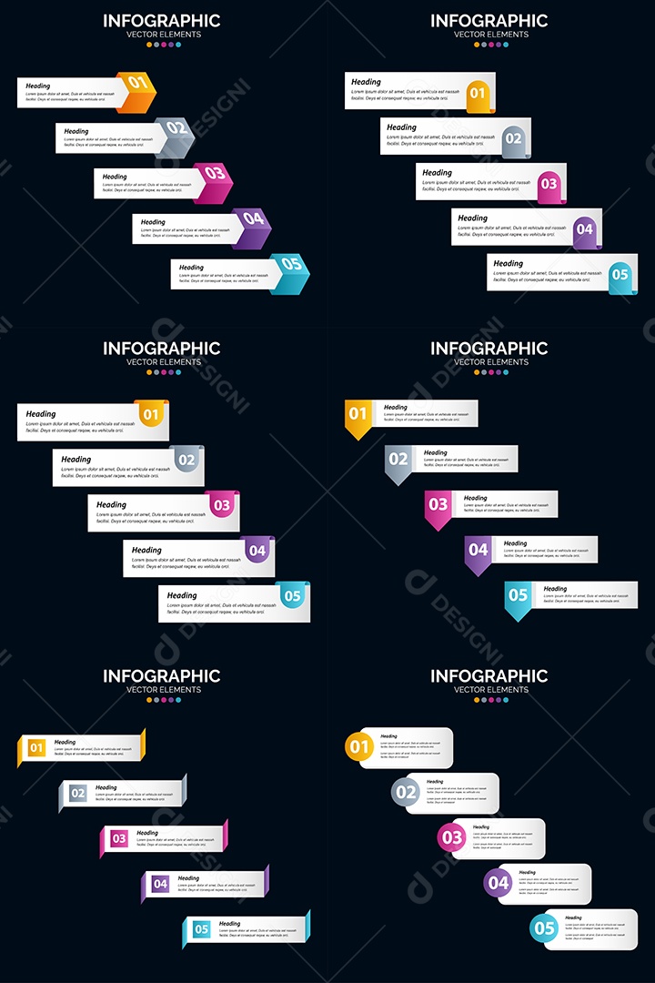 Pacote De Infográficos Vetoriais Vetor EPS