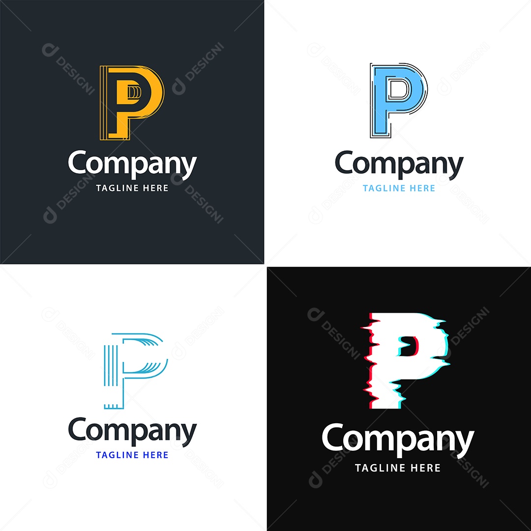 Logo P Logotipos Modernos Vetor EPS