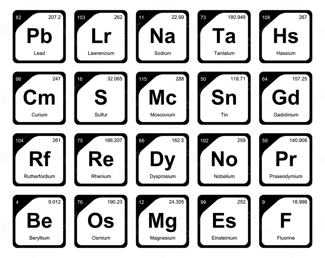 Tabela Periódica Ícones Vetor EPS