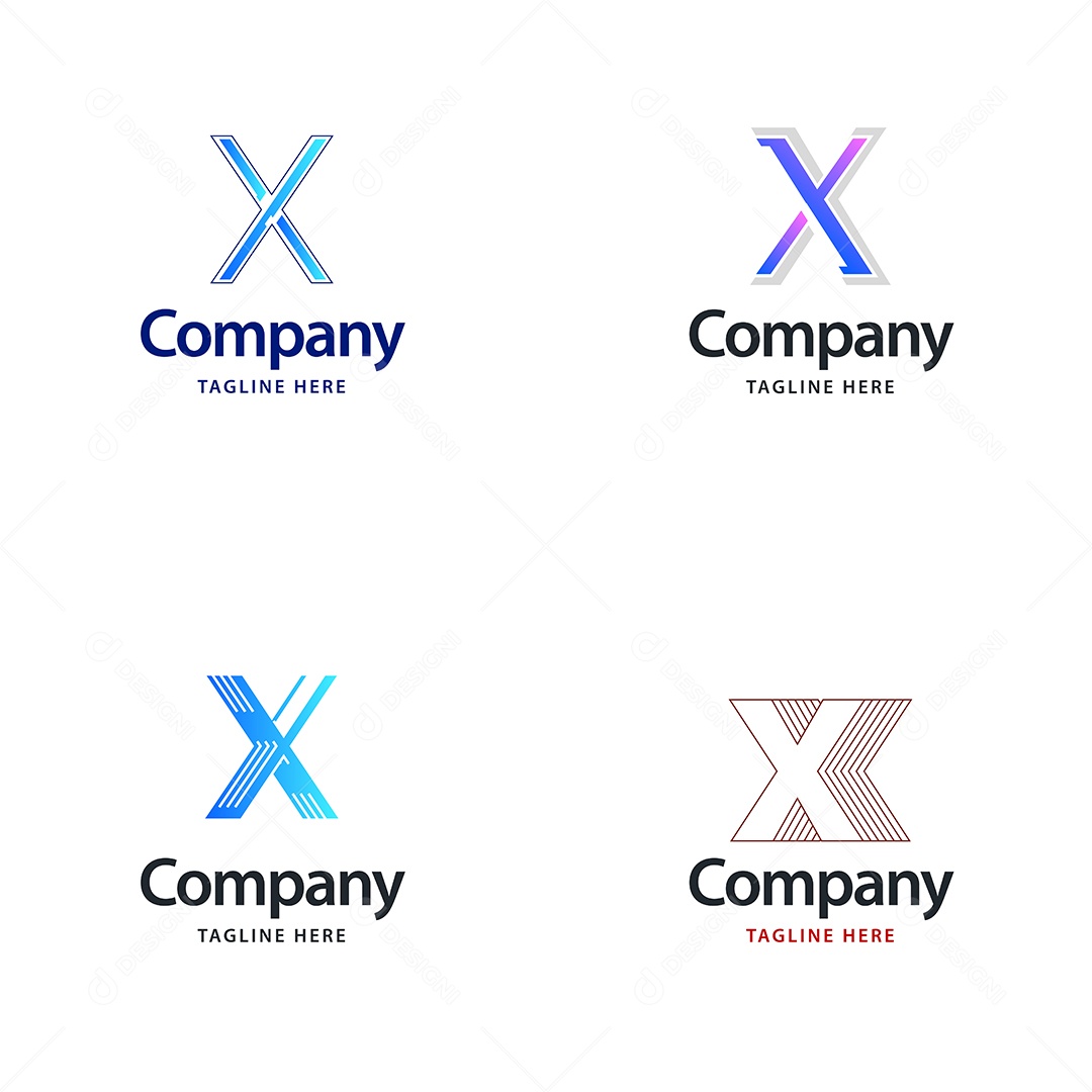 Logo X Logotipos Modernos Vetor EPS