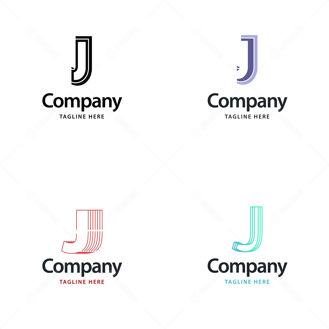 Logo J Logotipos Modernos Vetor EPS
