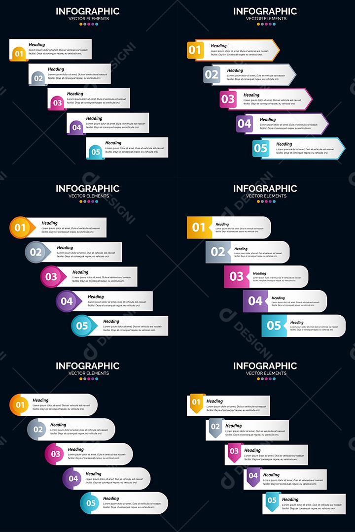 Pacote De Infográficos Vetoriais Vetor EPS