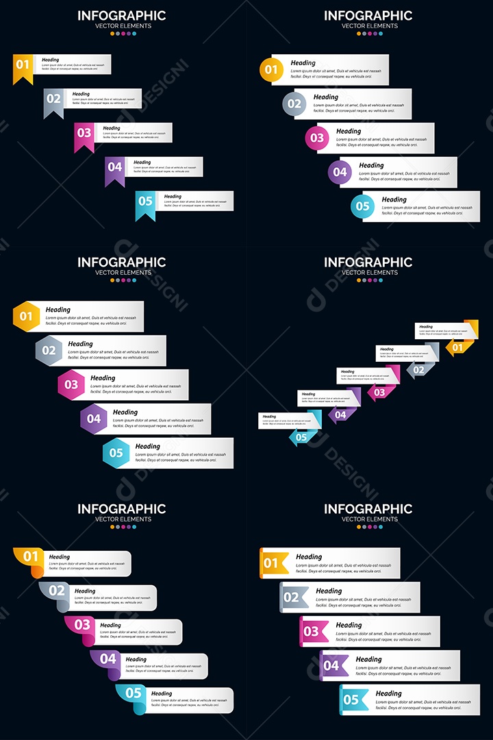 Pacote De Infográficos Vetoriais Vetor EPS