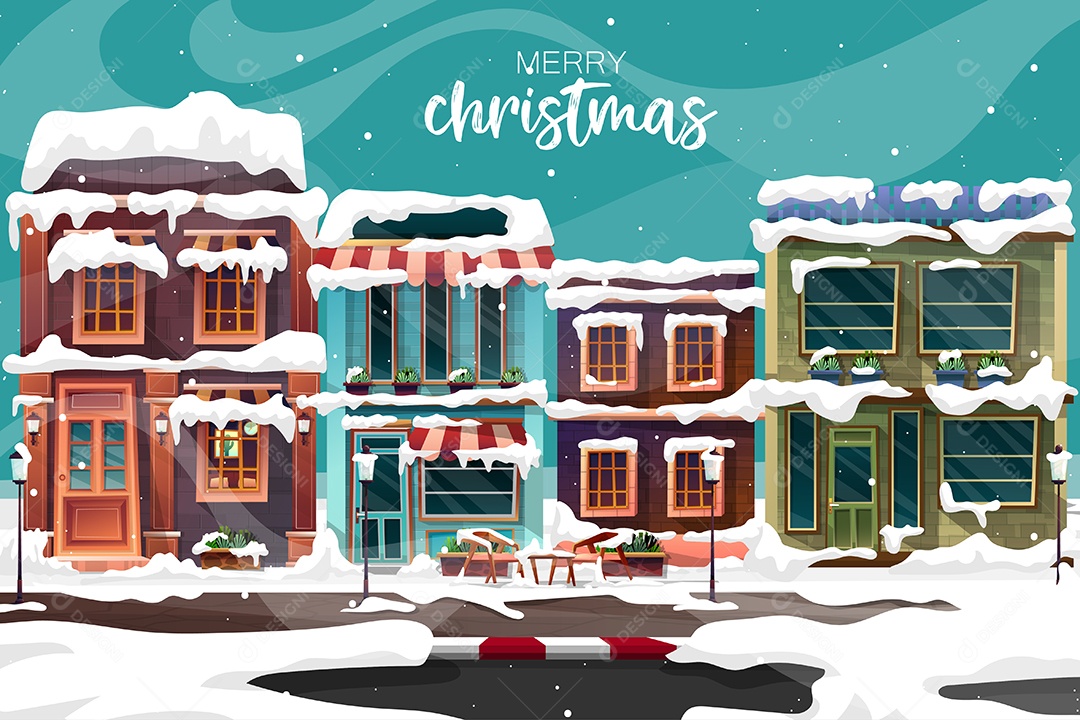 Ilustração em vetor de cenário de inverno Vetor EPS