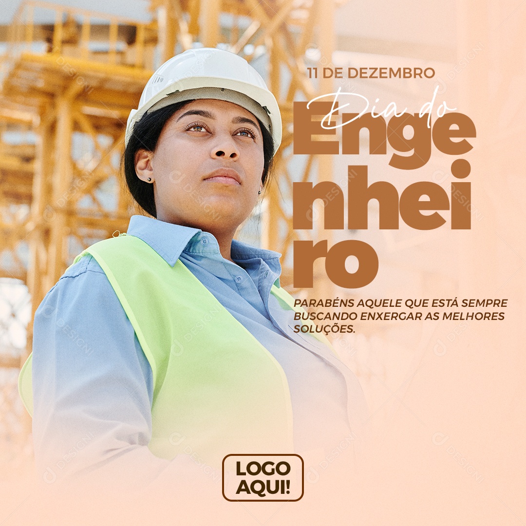 Dia do Engenheiro 11 de Dezembro Parabéns Aquele Que Está Sempre Buscando Enxergar as Melhores Soluções Social Media PSD Editável
