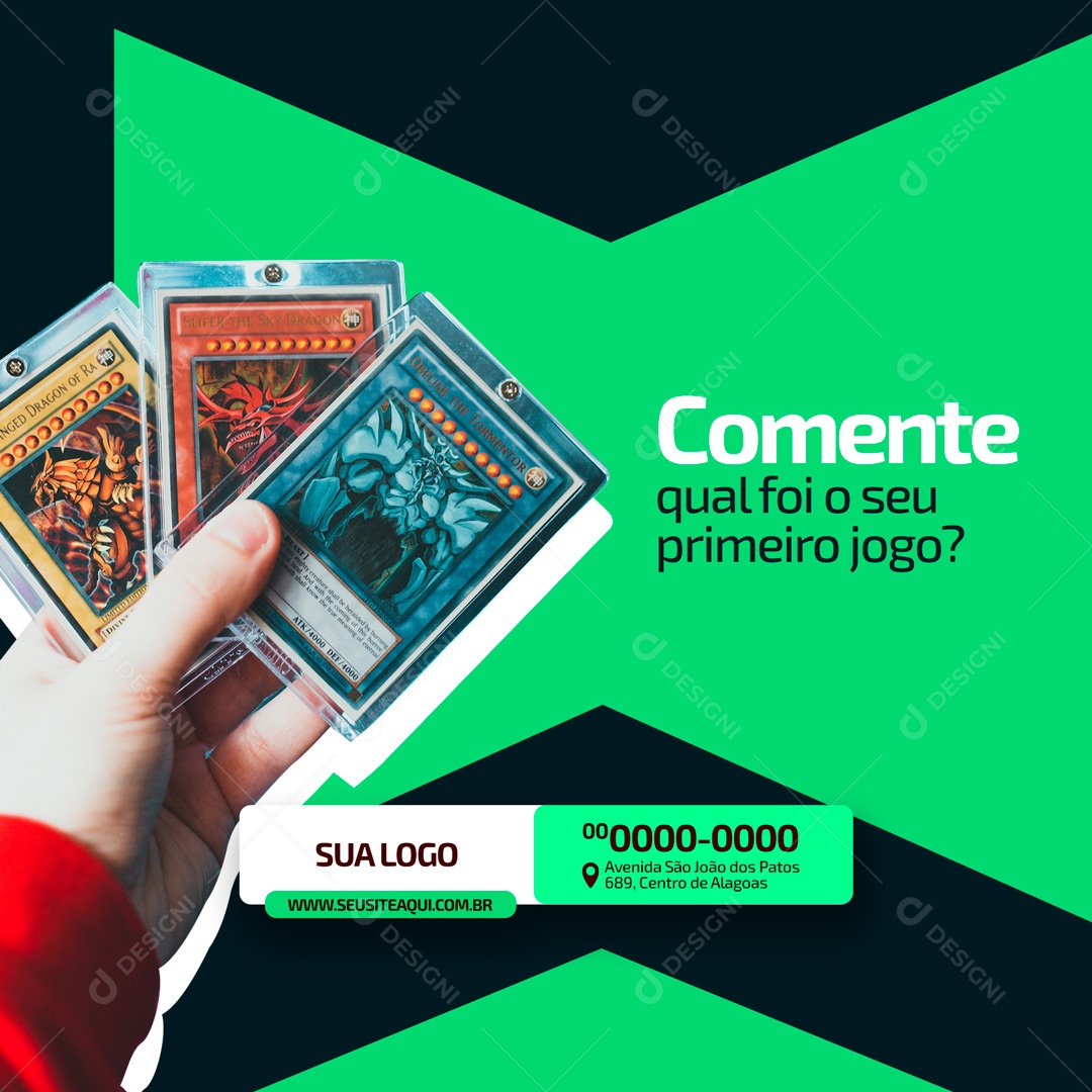 Comente Qual Foi o Seu Primeiro Jogo? Loja de Games Social Media PSD Editável
