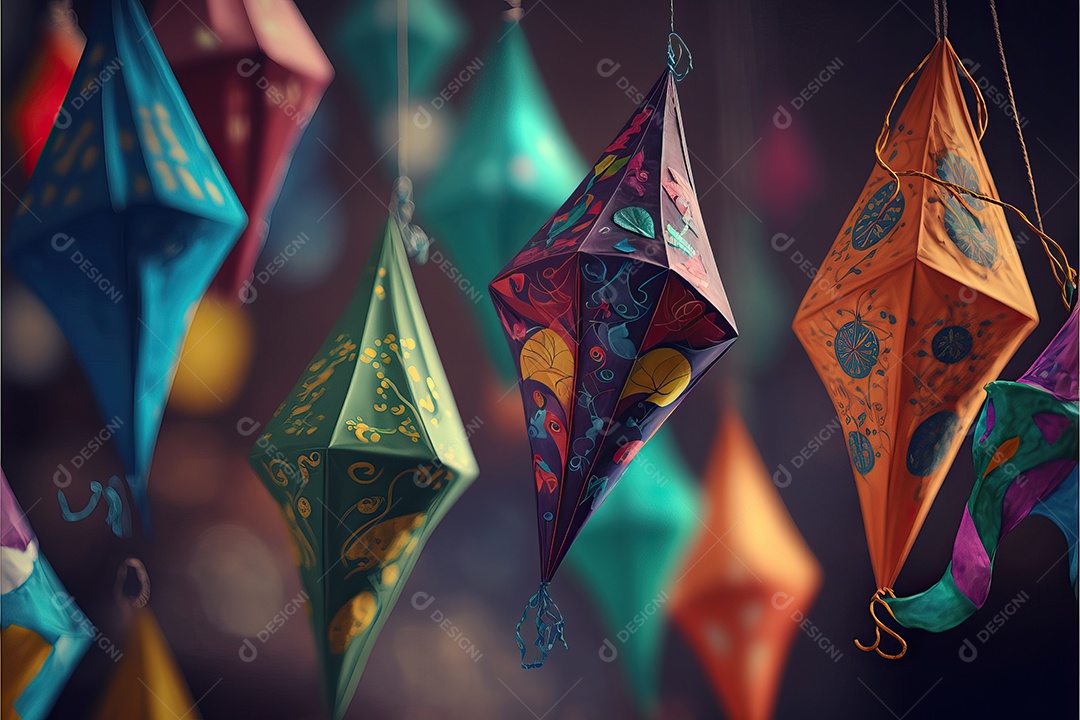 Pipas de balão coloridas em cima da mesa em preparação para a decoração da festa.