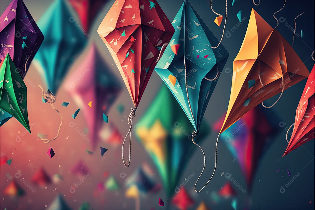 Papagaios de balão coloridos pendurados em uma corda para decorações e decoração de festas.