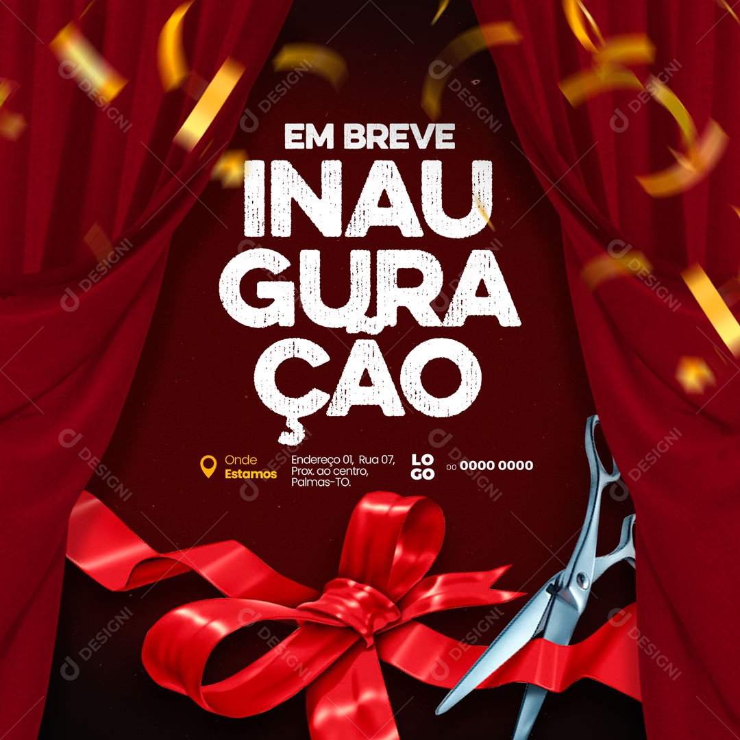 Social Media Em Breve Inauguração PSD Editável